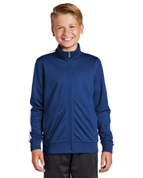 Sport-Tek YST94 Boys ® ® Youth Tricot Track Jacket. at GotApparel