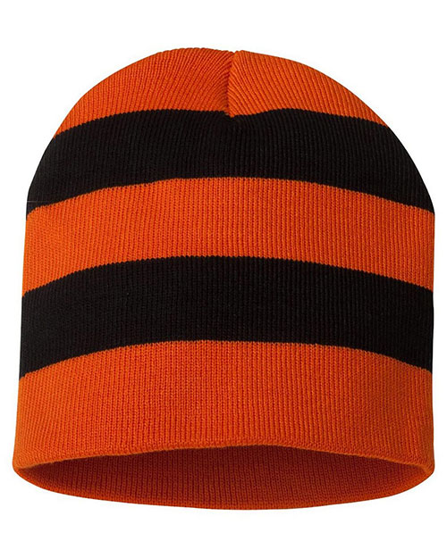 Sportsman SP01 Unisex Rugby Striped Knit Beanie at GotApparel