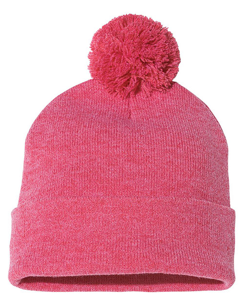 Sportsman SP15 Pom-Pom 12-Inch Knit Beanie at GotApparel