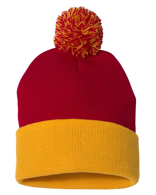 Sportsman SP15 Pom-Pom 12-Inch Knit Beanie at GotApparel