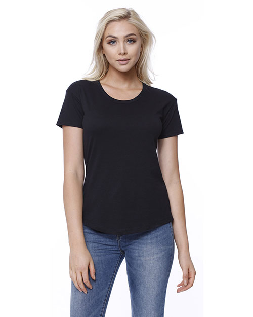 Startee Drop Ship ST1420 Women Ladies' Cvc Melrose High Low T-Shirt at GotApparel