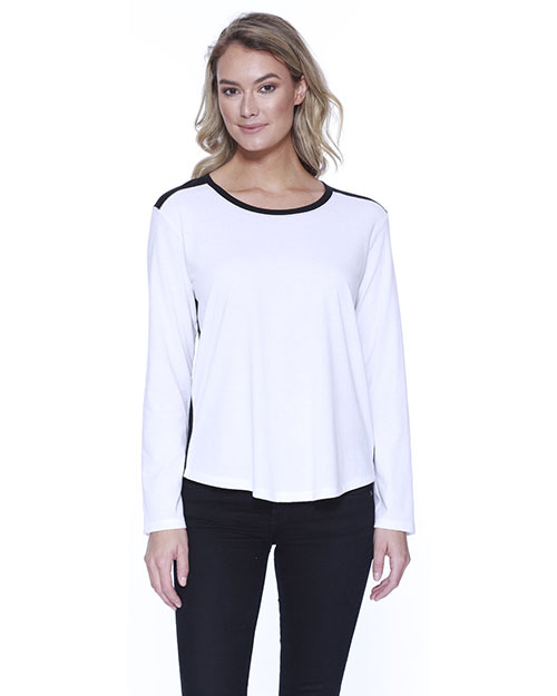 Startee Drop Ship ST1472 Women Ladies' Cvc Melrose Long-Sleeve T-Shirt at GotApparel