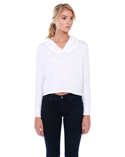 Startee Drop Ship ST1490 Women Ladies' 4.3 Oz., Cvc Cropped Hoodie T-Shirt at GotApparel