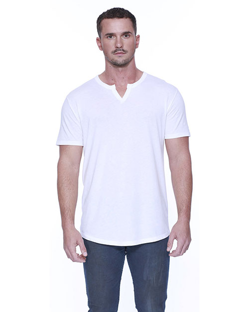 Startee Drop Ship ST2422 Men 4.3 Oz., Cvc  Slit V-Neck T-Shirt at GotApparel