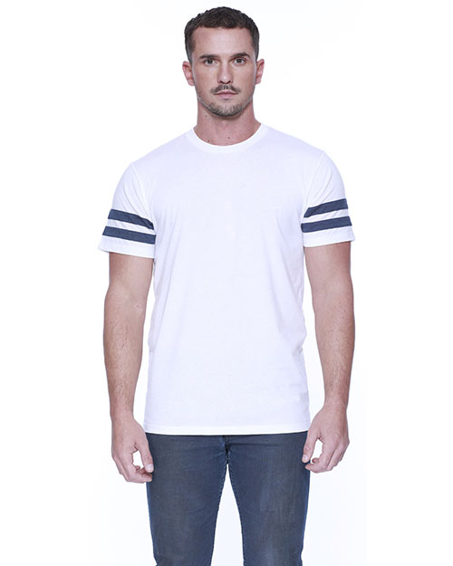 Startee Drop Ship ST2430 Men Cvc Stripe Varsity T-Shirt at GotApparel