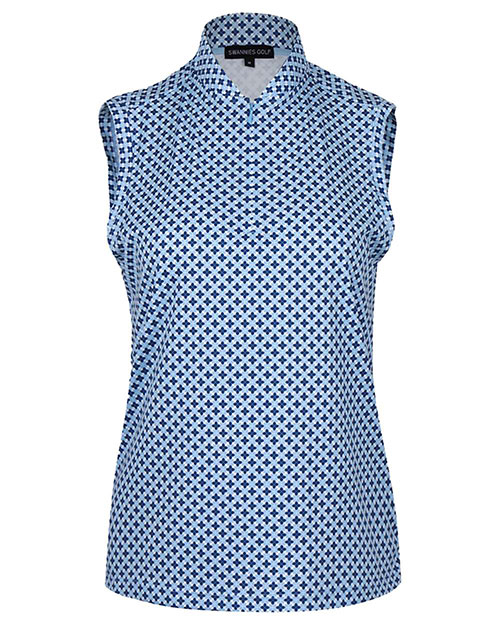 Swannies Golf SW8100L Women's Amber Quarter-Zip Sleeveless Polo at GotApparel