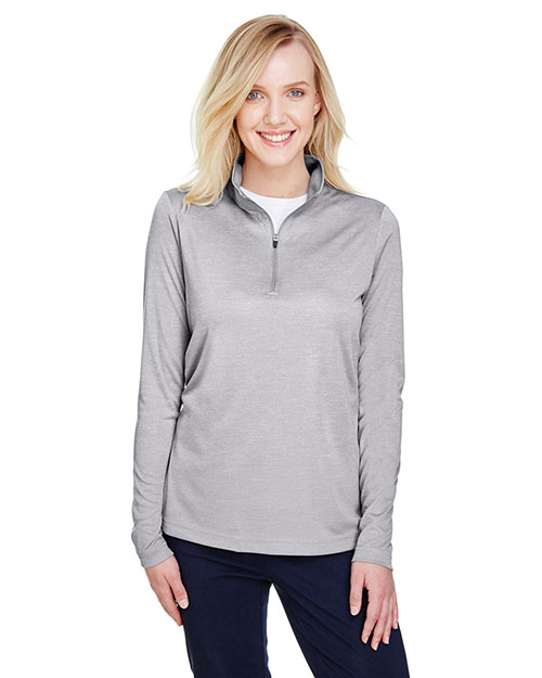 Team 365 TT31HW Ladies 3.8 oz Zone Sonic Heather Performance Quarter-Zip at GotApparel