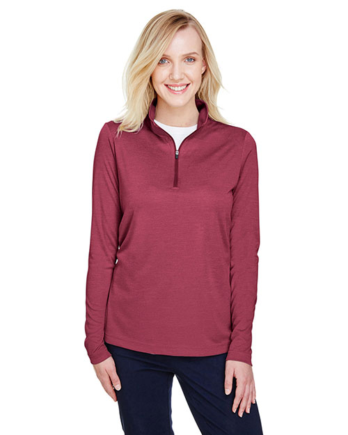 Team 365 TT31HW Ladies 3.8 oz Zone Sonic Heather Performance Quarter-Zip at GotApparel