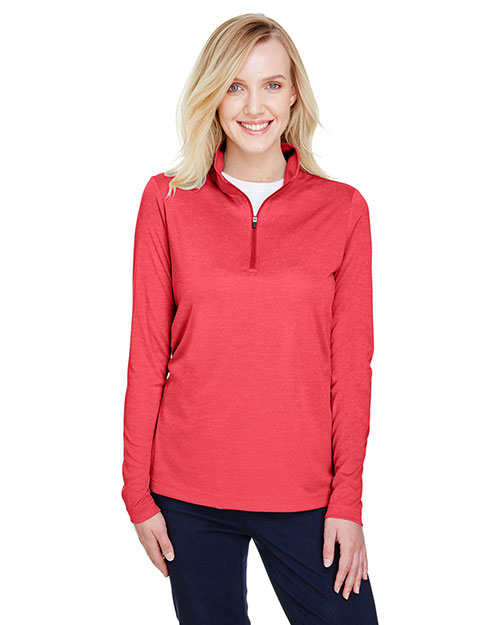 Team 365 TT31HW Ladies 3.8 oz Zone Sonic Heather Performance Quarter-Zip at GotApparel