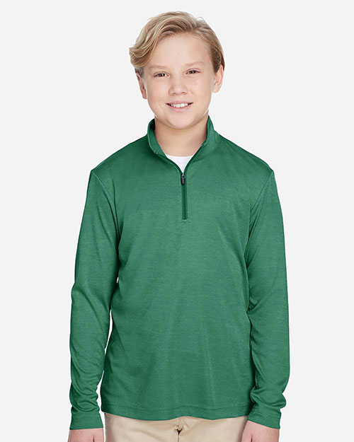 Team 365 TT31H Youth 3.8 oz Zone Sonic Heather Performance Quarter-Zip at GotApparel