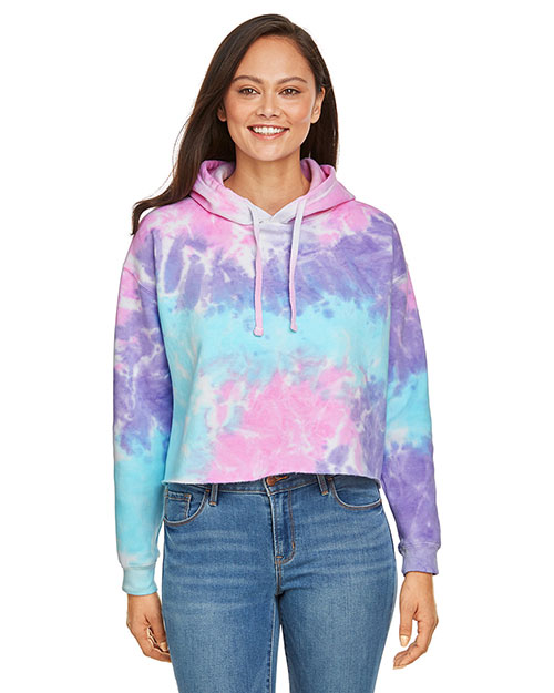 Tie-Dye CD8333 Women Ladies' Cropped Hooded Sweatshirt at GotApparel