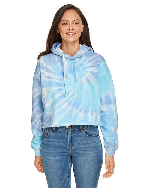 Tie-Dye CD8333 Women Ladies' Cropped Hooded Sweatshirt at GotApparel