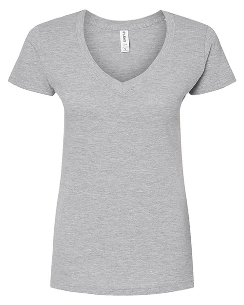 Tultex 214 Women 's Slim Fit Fine Jersey V-Neck T-Shirt at GotApparel