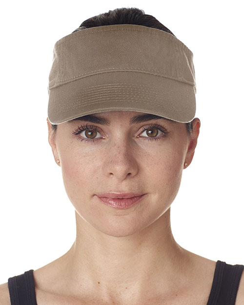 UltraClub 8103 Unisex Classic Cut Chino Cotton Twill Visor at GotApparel