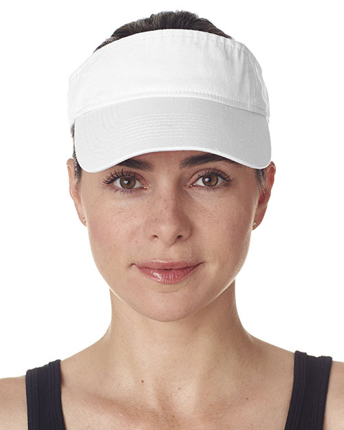 UltraClub 8103 Unisex Classic Cut Chino Cotton Twill Visor at GotApparel