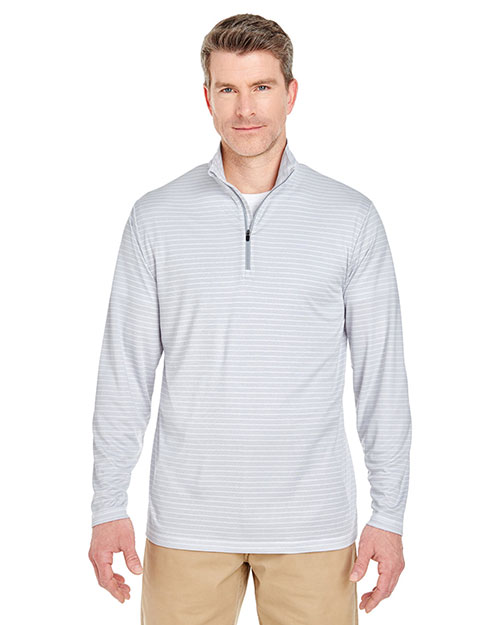 UltraClub 8235 Adult Striped 1/4-Zip Pullover at GotApparel