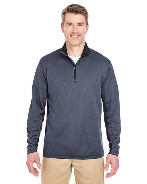 Ultraclub 8237 Adult 2-Tone Keyhole Mesh 1/4-Zip Pullover at GotApparel