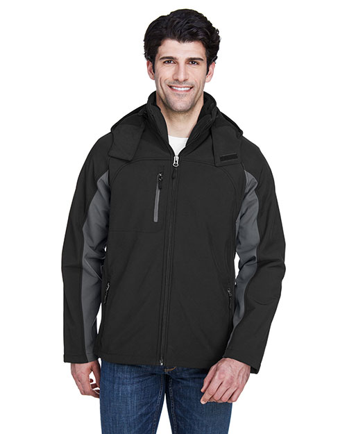 UltraClub 8290 Men Color Block 3-in-1 Systems Hooded Soft Shell Jacket at GotApparel