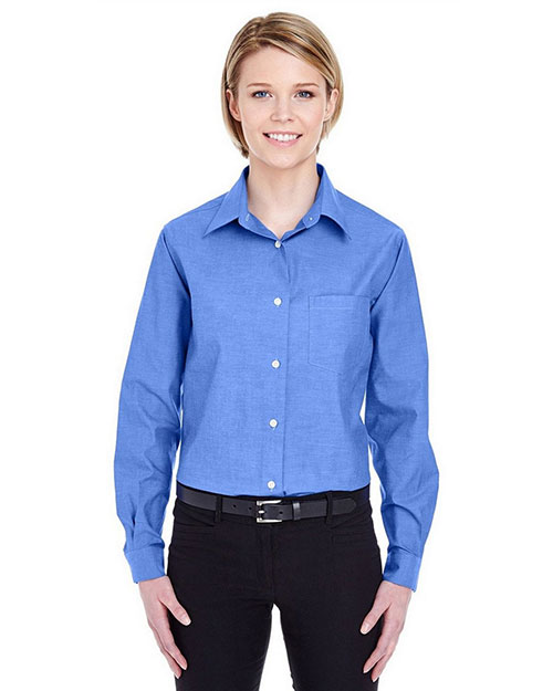 UltraClub 8361 Women Long Sleeve Performance Pinpoint at GotApparel
