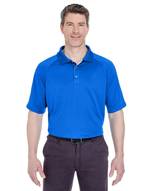 UltraClub 8409 Men Cool & Dry Sport Shoulder Block Polo at GotApparel