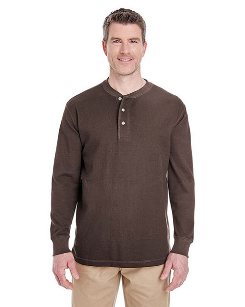 UltraClub 8456 Men Mini Thermal Henley at GotApparel