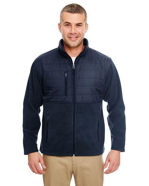 UltraClub 8492 Men Fleece Jacket with Quilted Yoke Overlay at GotApparel