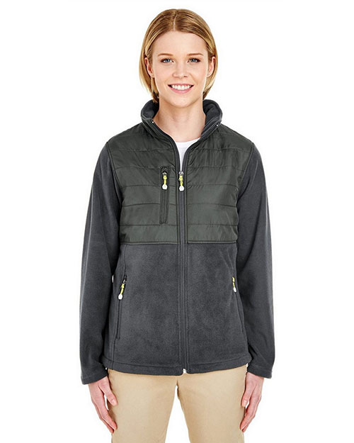 UltraClub 8493 Women Fleece Jacket with Quilted Yoke Overlay at GotApparel