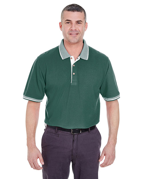 UltraClub 8537 Men ColorBody Classic Pique Polo with Contrast MultiStripe Trim at GotApparel