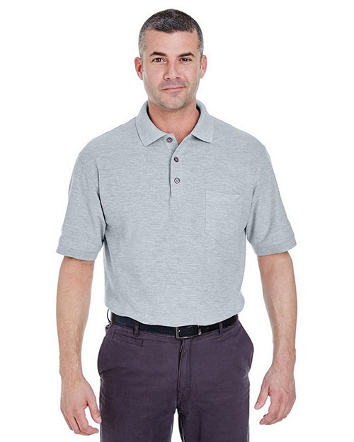 UltraClub 8544 Men Whisper Pique Polo with Pocket at GotApparel