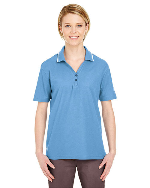 Ultraclub 8546 Women Shortsleeve Whisper Pique Polo With Tipped Collar at GotApparel