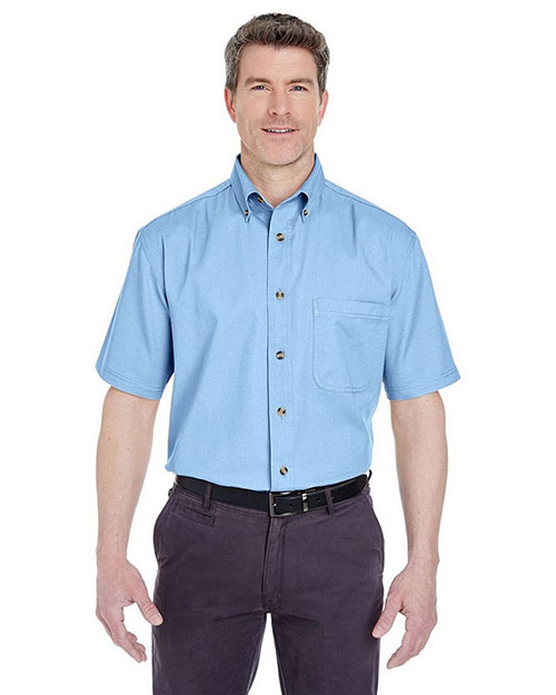 Ultraclub 8965 Men Adult Short-Sleeve Cypress Denim With Pocket at GotApparel