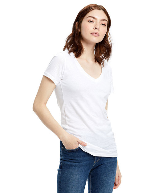 US Blanks US120 Women Made in USA Short-Sleeve V-Neck T-Shirt at GotApparel