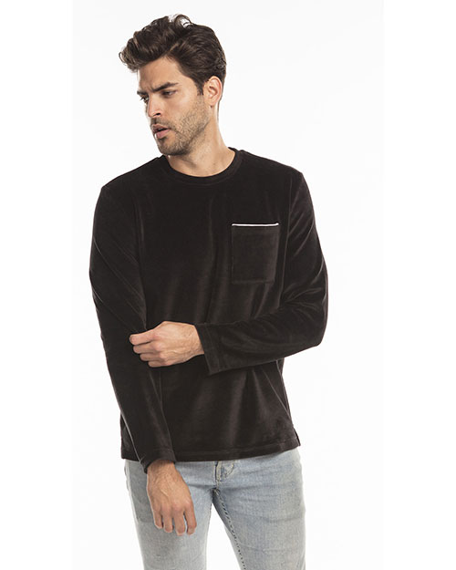 US Blanks US5594 Unisex Velour Long Sleeve Pocket T-Shirt at GotApparel