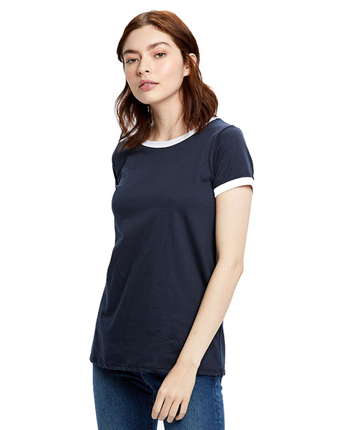 US Blanks US609 Women Classic Ringer T-Shirt at GotApparel