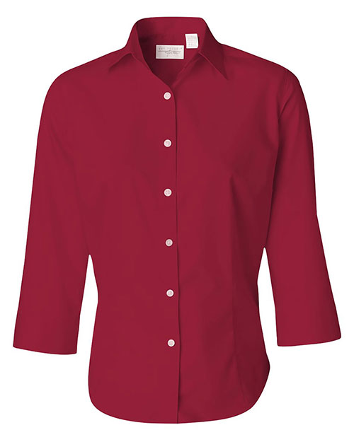 Van Heusen 13V0527 Women Three-Quarter Sleeve Baby Twill Shirt at GotApparel