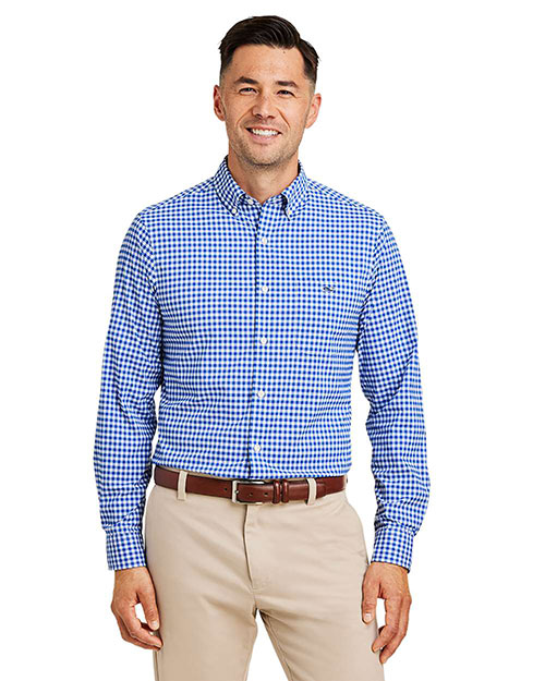 Vineyard Vines W012060 Men's On-The-Go Nylon Gingham Shirt at GotApparel