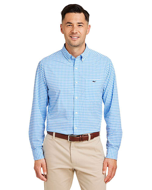 vineyard vines W012060 Men's On-The-Go Nylon Gingham Shirt at GotApparel
