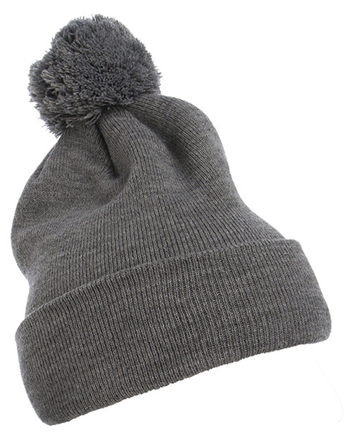 Yupoong 1501P Cuffed Knit Beanie with Pom Pom Hat at GotApparel