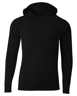 A4 N3409 Men Long Sleeve Hooded Tee at GotApparel