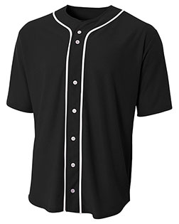 A4 N4184 Men Short-Sleeve Full Button Baseball Top at GotApparel