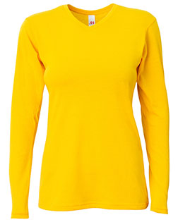 A4 NW3029  Ladies' Long-Sleeve Softek V-Neck T-Shirt at GotApparel