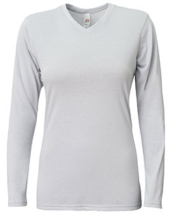 A4 NW3029  Ladies' Long-Sleeve Softek V-Neck T-Shirt at GotApparel