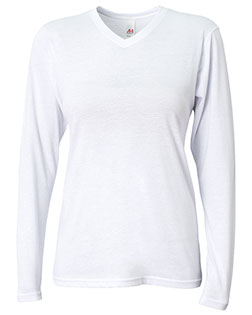 A4 NW3029  Ladies' Long-Sleeve Softek V-Neck T-Shirt at GotApparel