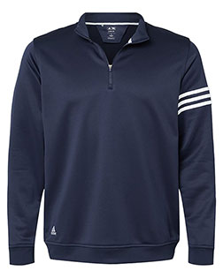 Adidas A190 Men 3-Stripes French Terry Quarter-Zip Pullover at GotApparel