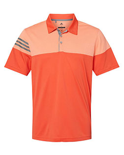 Adidas A213 Men Heathered 3-Stripes Colorblocked Polo at GotApparel