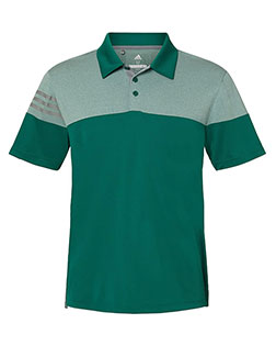 Adidas A213 Men Heathered 3-Stripes Colorblocked Polo at GotApparel