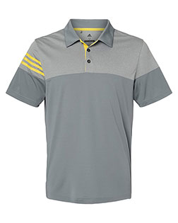 Adidas A213 Men Heathered 3-Stripes Colorblocked Polo at GotApparel