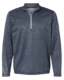 Adidas A284 Men Brushed Terry Heathered Quarter-Zip Pullover at GotApparel