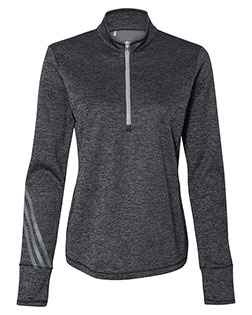 Adidas A285 Women 's Brushed Terry Heathered Quarter-Zip Pullover at GotApparel
