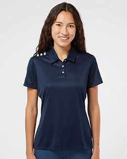 Adidas A325 Women 's 3-Stripes Shoulder Polo at GotApparel